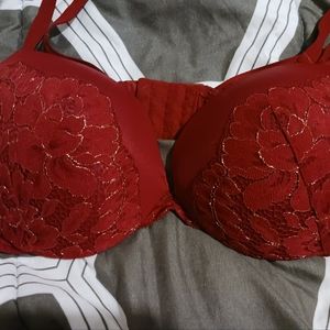 Dark red bra push up